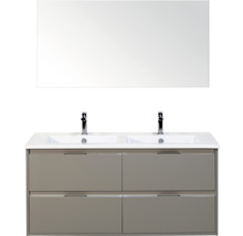 Meuble sous-lavabo avec double vasque et miroir pour la salle de bain