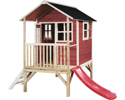 Cabane de jeux en bois avec toboggan et échelle pour le jardin