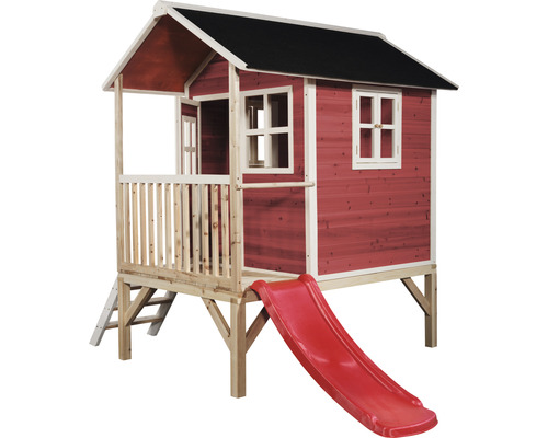 Cabane de jeux en bois avec toboggan pour le jardin