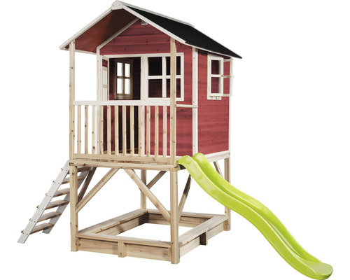 Maisonnette avec toboggan et bac à sable pour le jardin