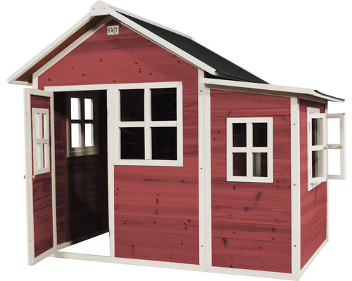 Maisonnette en bois avec fenêtres et porte pour l''extérieur