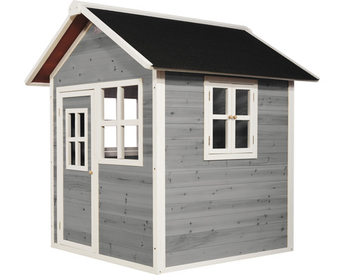 Cabane de jeux en bois avec porte et fenêtres