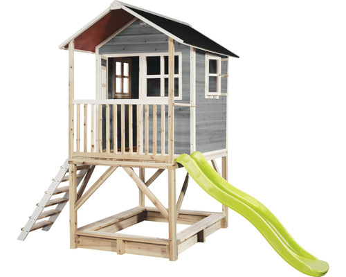 Maisonnette avec toboggan et bac à sable pour le jardin