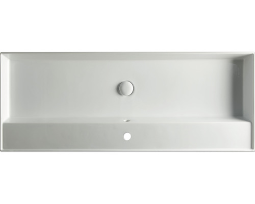 Vasque rectangulaire en céramique avec écoulement