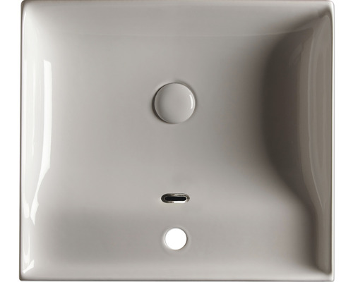 Keramikwaschbecken in quadratischer Form mit Ablaufgarnitur