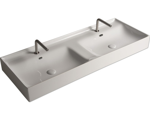 Double vasque avec deux robinets