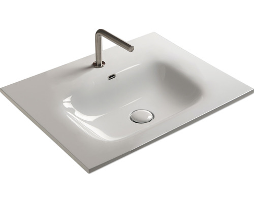 Rechteckiges Waschbecken mit Armatur