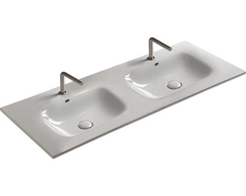 Doppelwaschtisch mit zwei Armaturen für das Badezimmer