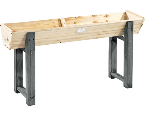 Jardinière surélevée pour enfants M EXIT Aksent Trapezium 115x28x60 cm nature Jardinière surélevée en bois avec support