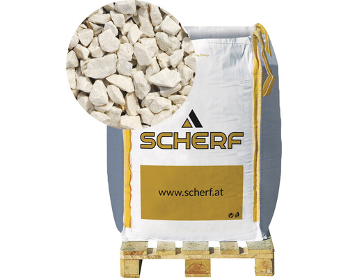 Marbre concassé Chat.-beige 8-12 mm 1000 kg Bigbag Logo Scherf, Big Bag avec gravier décoratif sur palette