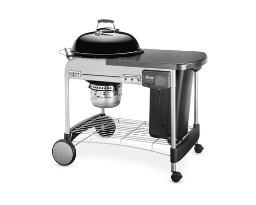 Weber Performer Holzkohlegrill mit Seitentisch und Unterschrank