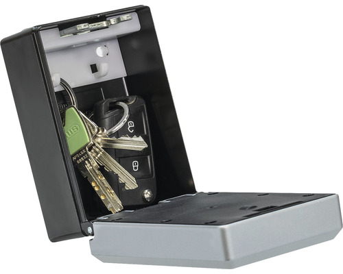 Coffre-fort à clés ouvert avec trousseau de clés