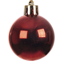 Boule de Noël rouge unique avec suspension dorée