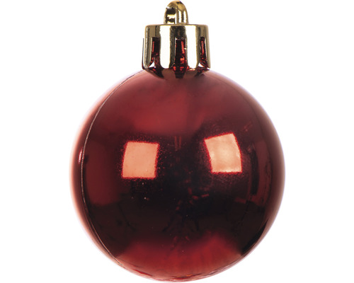 Boule de Noël rouge unique avec suspension dorée