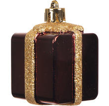 Décoration de sapin de Noël en forme de cadeau avec suspension