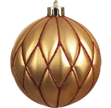 Boule de Noël dorée avec lignes pailletées