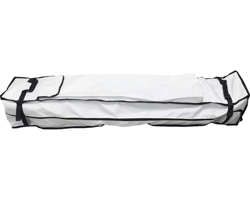 Housse de protection blanche pour coffre de toit avec sangles noires