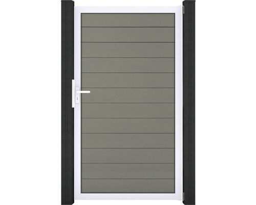 Portillon simple GroJa Flex tirant universel prémonté sans poteaux cadre argent 100 x 180 cm gris