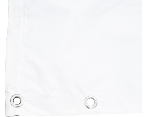 Weisser Duschvorhang mit Ösen