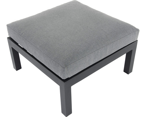 Tabouret de jardin carré avec revêtement en tissu et structure en métal