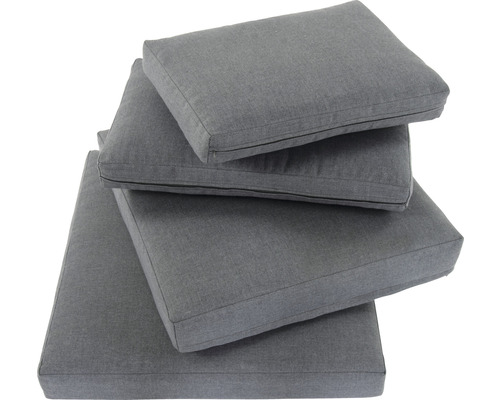 Pile de coussins d''assise gris pour l''extérieur