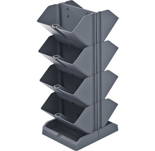 Jardinière verticale grise à quatre niveaux pour le jardin