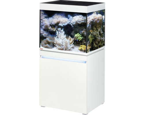 Aquariumkombination EHEIM incpiria 230 marine mit LED-Beleuchtung, Förderpumpe und beleuchtbaren Unterschrank alpin