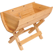 Hölzerner Pflanztrog mit Ständer für den Garten