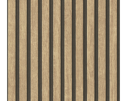 Papier peint à panneaux de bois avec lamelles verticales pour la décoration murale