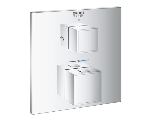 Grohe Thermostatbatterie mit zwei quadratischen Drehgriffen