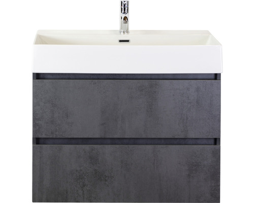 Lavabo avec meuble bas Sanox MAXX XL lxhxp 81x73x45.5 cm couleur de façade béton anthracite 81734341