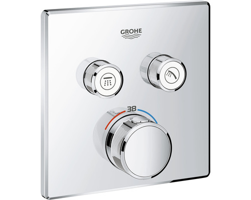Robinet de douche avec thermostat GROHE Grohtherm SmartControl chrome 29124000 Robinet Grohe avec régulateur de température et deux valves