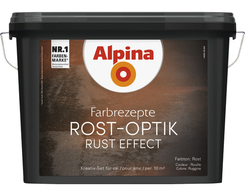 Alpina Effektfarbe Rostfarbe Rost Optik Komplett-Set inkl. Alpina Bürste