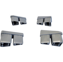 Quatre embouts de pieds gris pour tubes carrés