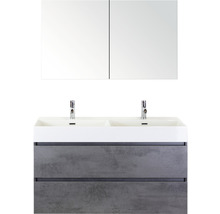 Ensemble de meubles de salle de bains avec double vasque, meuble sous-vasque et armoire de toilette