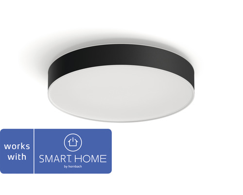 Plafonnier LED Philips Hue Enrave 1 x 33,5 W noir - Compatible avec SMART HOME by hornbach