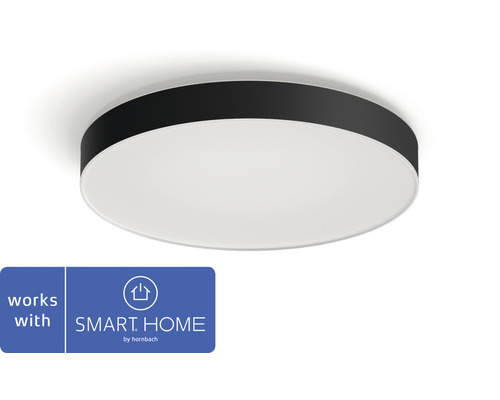 Plafonnier LED Philips Hue Enrave 1 x 48 W noir - Compatible avec SMART HOME by hornbach