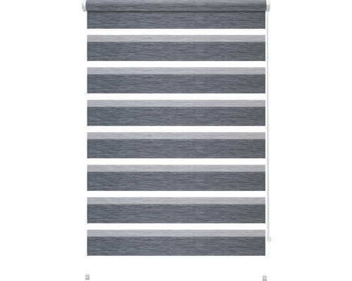 Store jour/nuit à clipser avec guidage latéral noir chiné 45x150 cm Store enrouleur double gris pour la décoration de fenêtre et la régulation de la lumière.