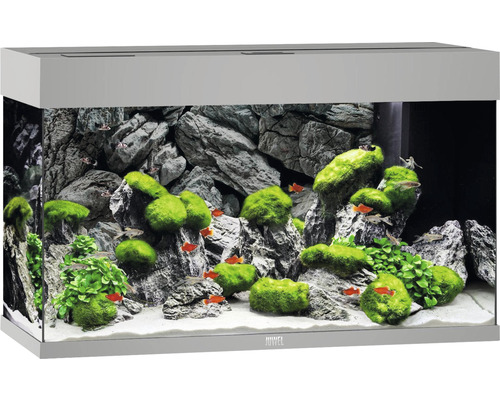 Aquarium Juwel Rio 125 avec éclairage LED, pompe, filtre, chauffage sans meuble bas gris