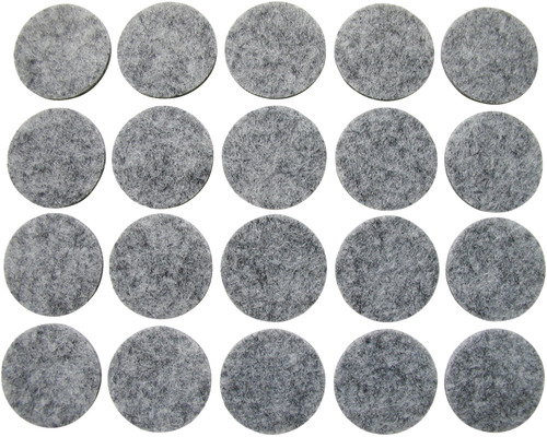 Filzgleiter rund 22 mm grau selbstklebend 20 Stück Mehrere runde Möbelgleiter aus Filz