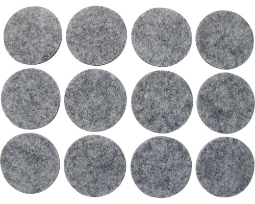 Filzgleiter rund 28 mm grau selbstklebend 12 Stück Zwölf graue Filzgleiter