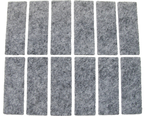 Filzgleiter eckig 44 x 16 mm grau selbstklebend 12 Stück