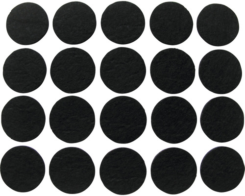 Filzgleiter rund 22 mm schwarz selbstklebend 20 Stück