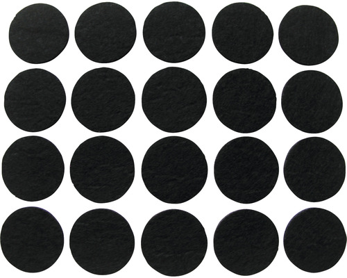 Filzgleiter rund 22 mm schwarz selbstklebend 20 Stück Packung mit Filzgleitern