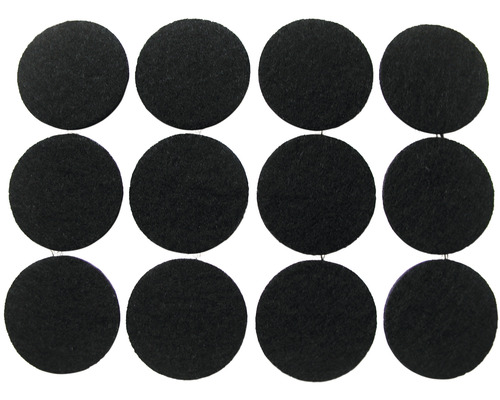 Filzgleiter rund 28 mm schwarz selbstklebend 12 Stück