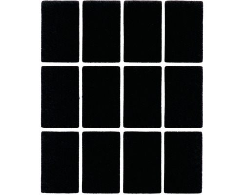 Patin en feutre rectangulaire 22 x 36 mm noir autocollant 12 pièces