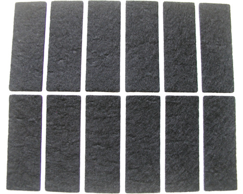 Filzgleiter eckig 44 x 16 mm schwarz selbstklebend 12 Stück
