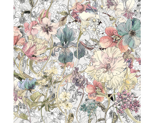 Papier peint panoramique intissé IF2-004 Magic Meadow 2 pces 200 x 250 cm Papier peint à fleurs avec motif floral