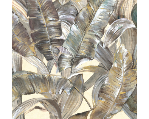 Papier peint panoramique intissé IF2-007 Graceful Gold 2 pces 200 x 250 cm Illustration de feuilles de bananier comme motif de papier peint