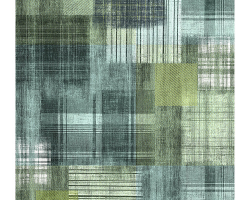 Papier peint panoramique intissé IF2-009 Patchy Plaid 2 pces 200 x 250 cm Motif textile abstrait avec carreaux et rayures
